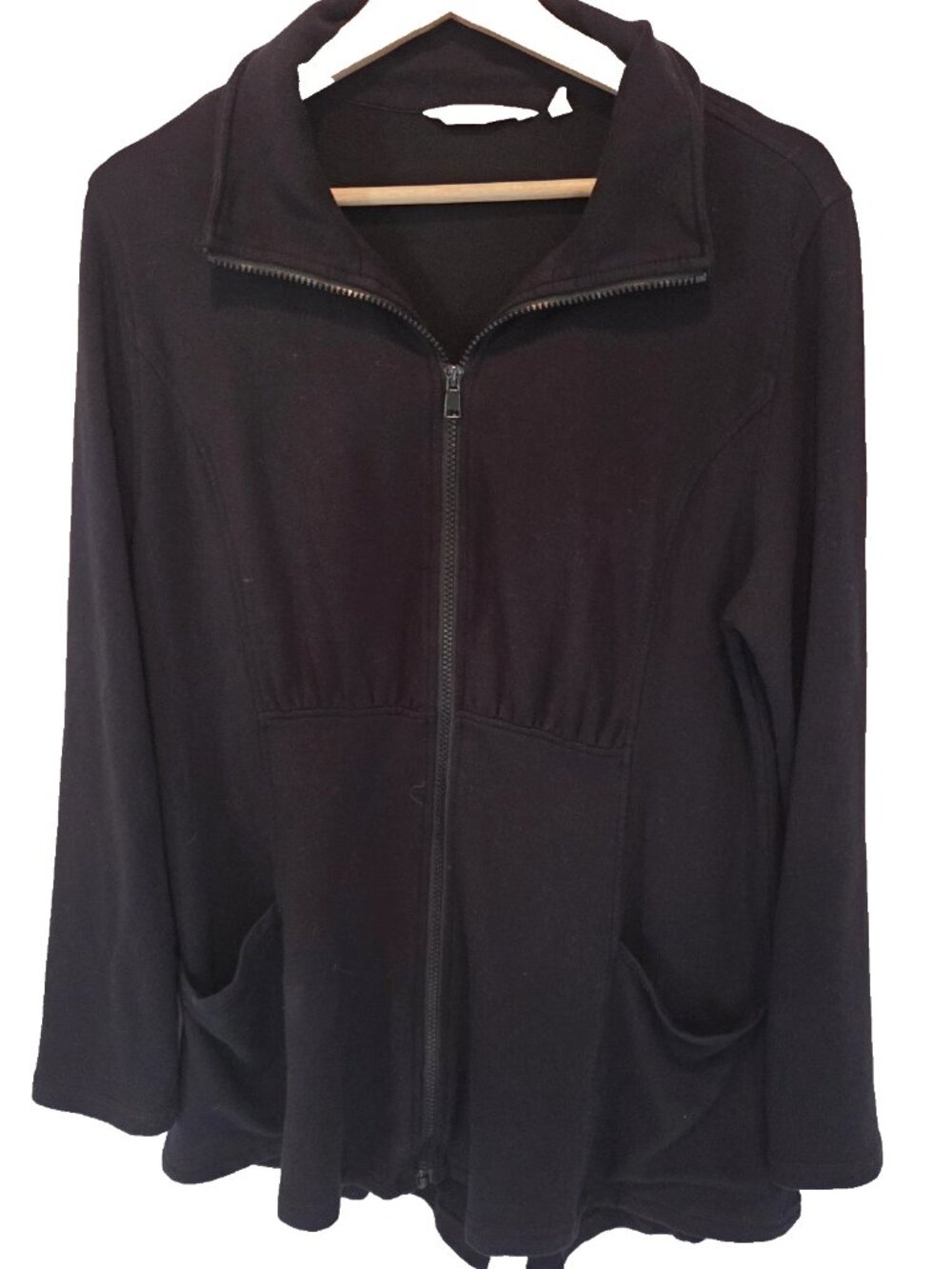 Soft Surroundings Women's Large Soft Full Zip Sweatshirt Jacket Pockets